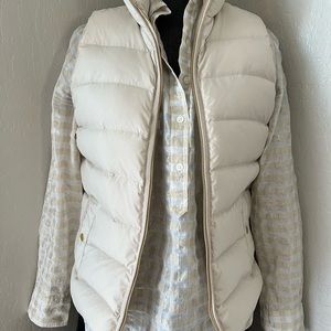 NWT J. Crew Ivory Puffer Vest Plus Bonus J. Crew Blouse